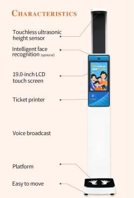 Body Scale Height and Weight Scale Machine with 19 Inch Screen