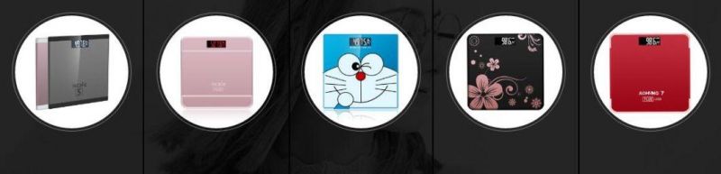 Fashion Design Imprinting High Tempered Glass Bathroom Scale