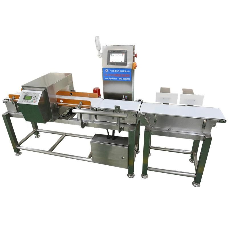 Food Production Line Metal Detector and Check Weigher Combo for Fresh Meat