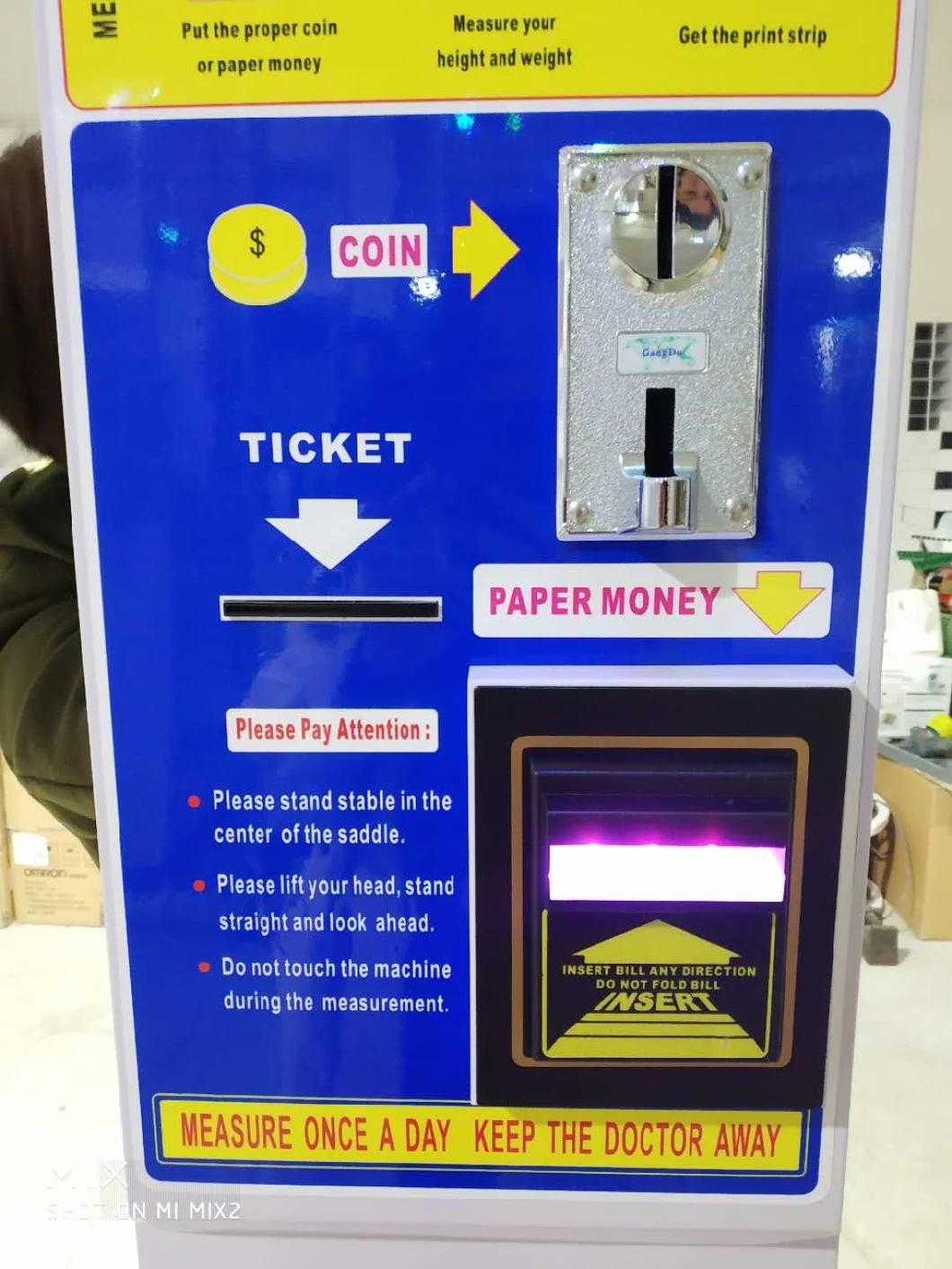 Coin and Paper Money Operated BMI Height Weight Machine