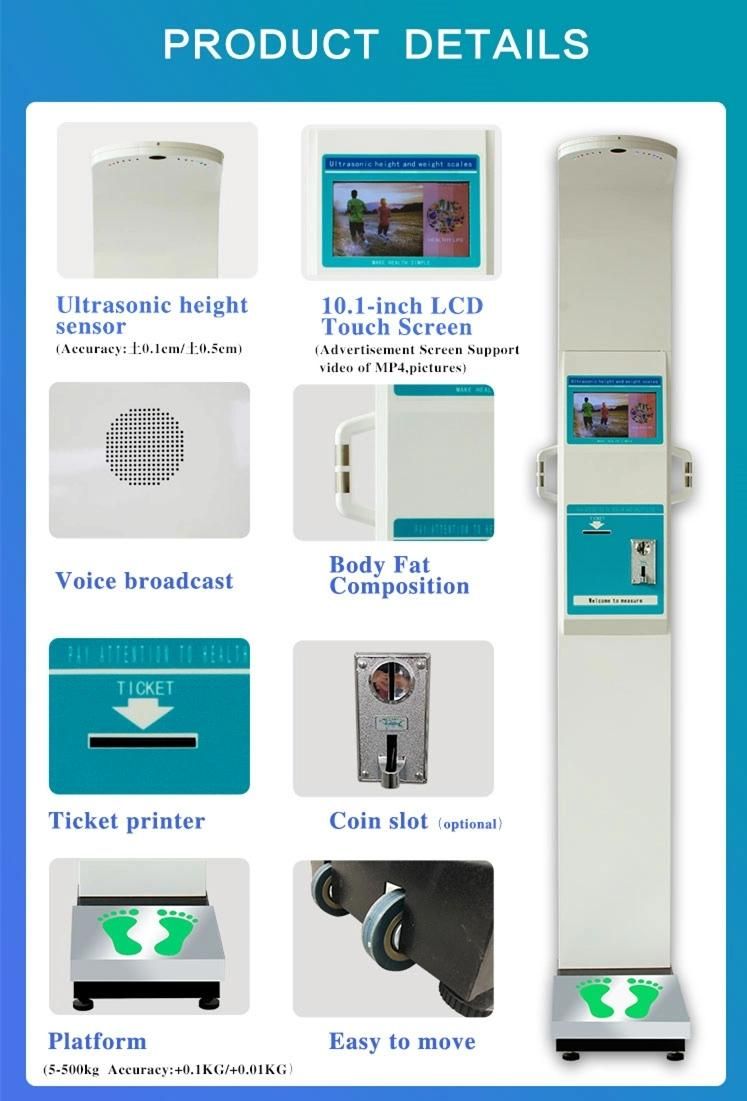 Calory Fat Mass BMI Body Fat Scale Height and Weight Machine