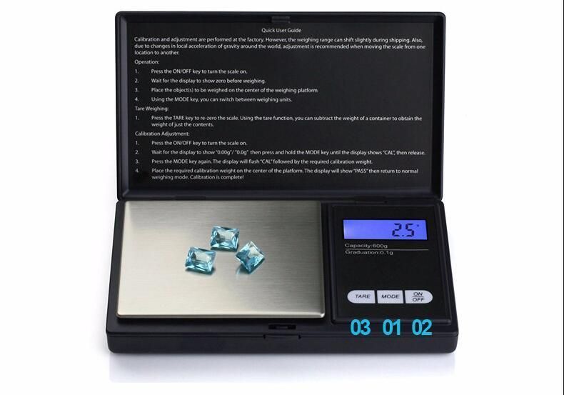 300g/0.01g 500g/0.01g Portable Electronic Digital Kitchen Scale High Precision LCD Electronic Scales (BRS-PS02)