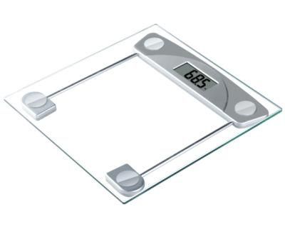 Electronic Bathroom Scale with Transparent Glass and LCD Display