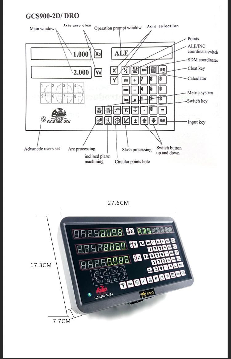 Digital Readout 2 Axis Hxx Dro for EDM Machine Lathe