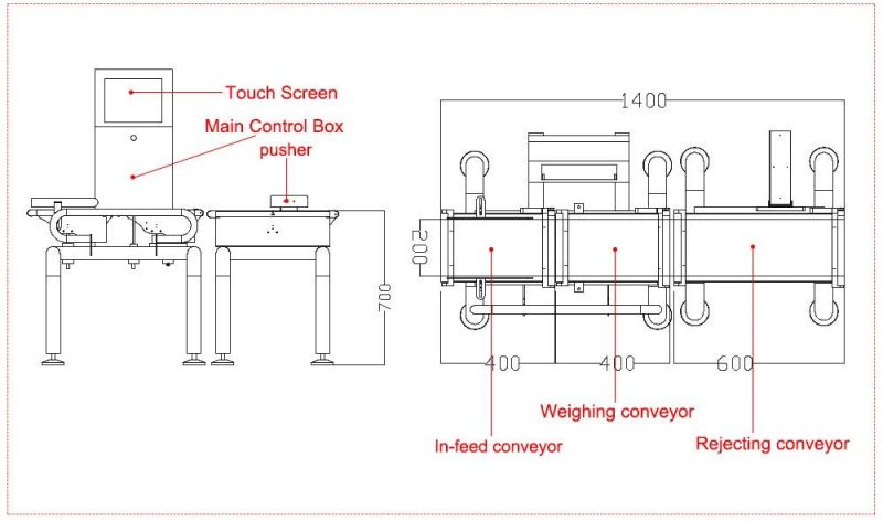 Automatic Inline Electronic Weighing Scale for Product Weight Check