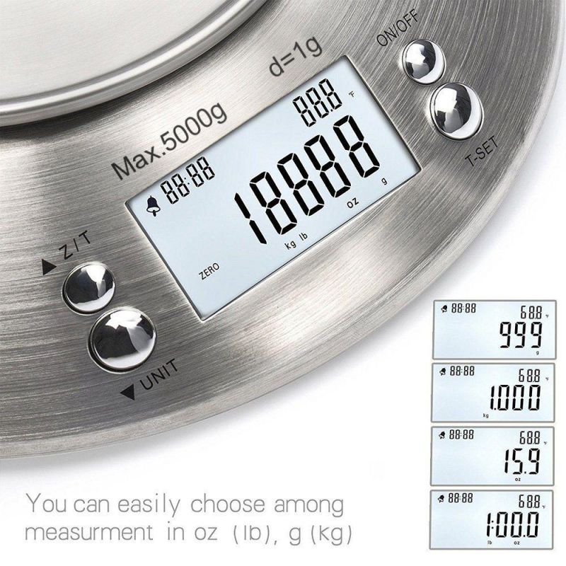 Digital LCD Cooking Tool Stainless Electronic Bowl Kitchen Scale