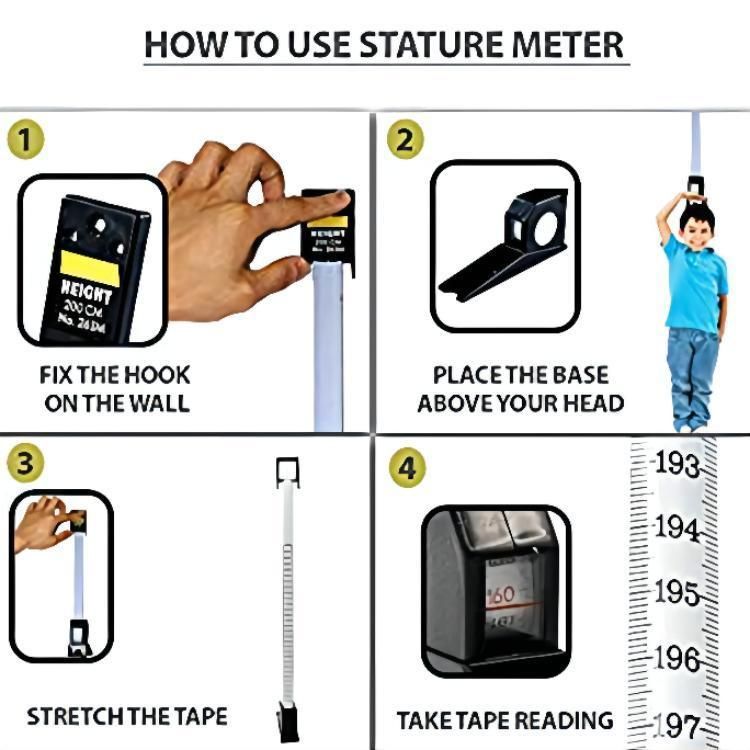 Deding Retractable Measuring Tape Measurement Tool Stature Height Meter at Home