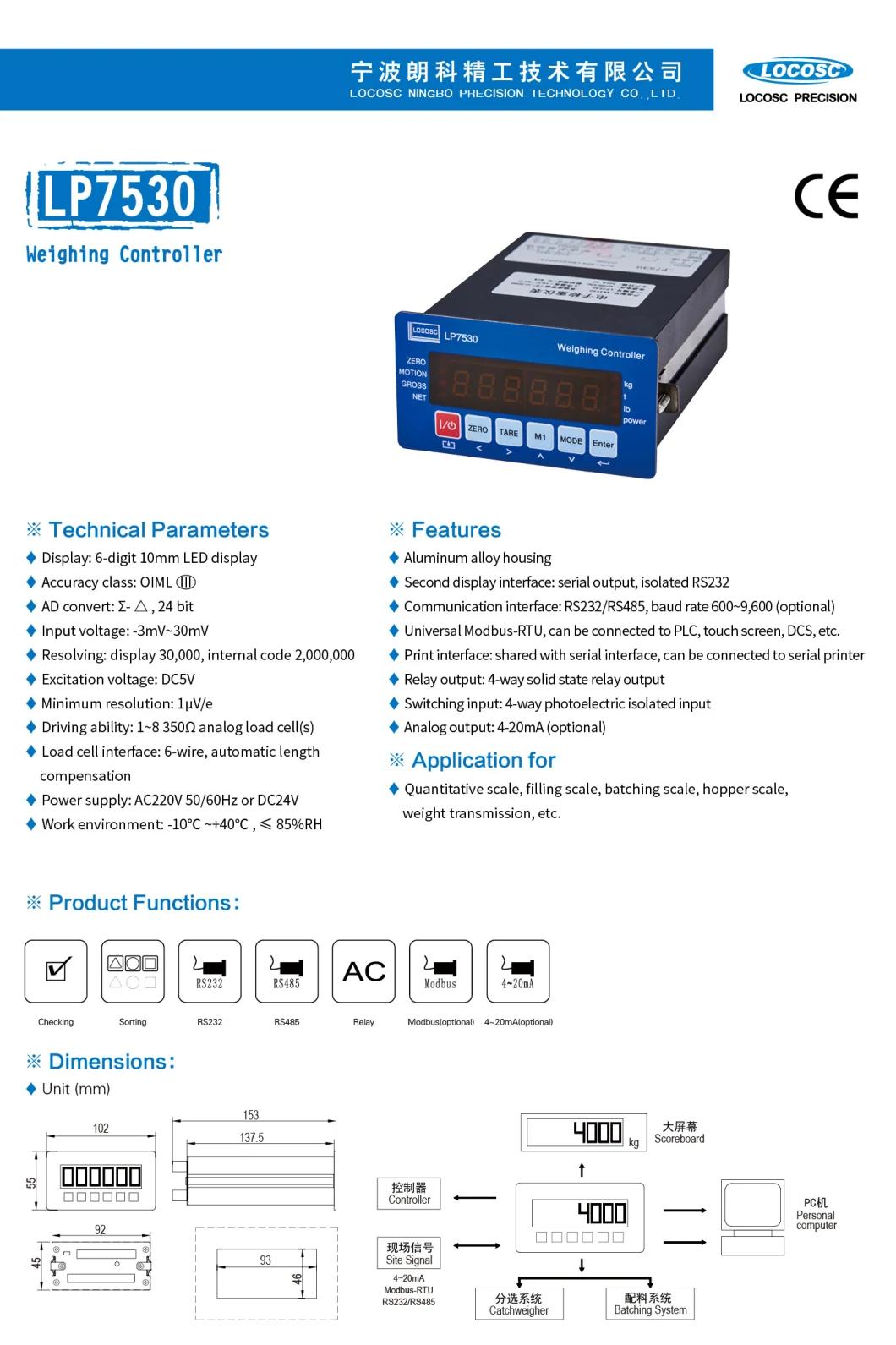 Aluminum Alloy Housing LED Electronic Hopper Scale Digital Weighing Batching Controller