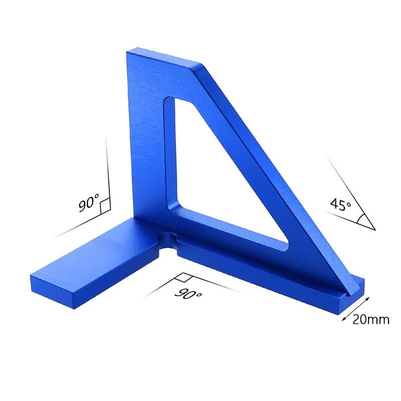 Woodworking Scriber 45 Degree Ruler Aluminum Alloy Right-Angle Measuring Tool Wide Seat Angle Ruler Multi-Functional Woodworking Aids