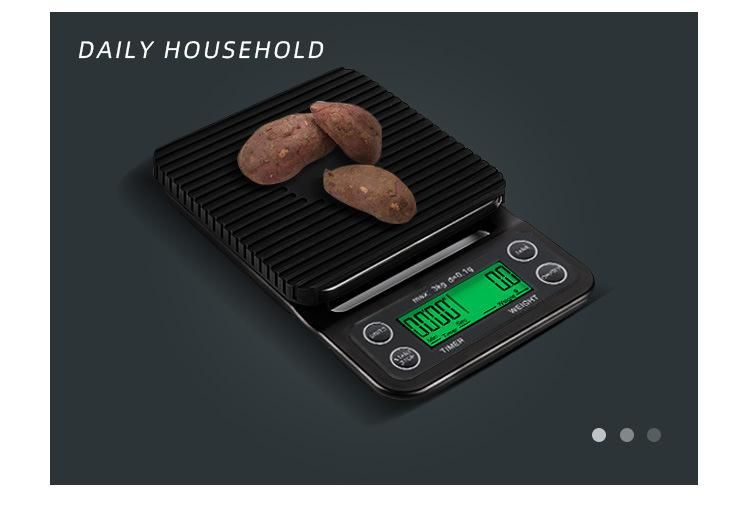 3kg Kitchen Cooking Tool Coffee Scale Timer Digital Weighing Scale