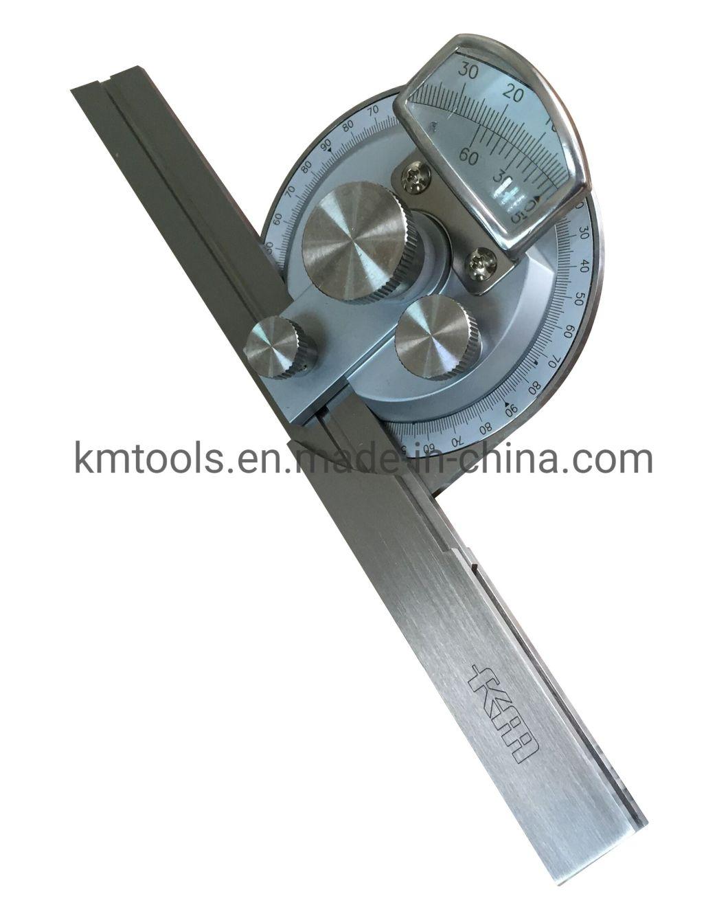 Stainless Steel Body 0-360 Degree Vernier Protractor with Magnifier Measuring Tool