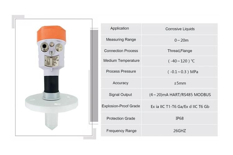 Non-Contact Continuous Level Measurement Radar Level Gauge for Storage Tanks