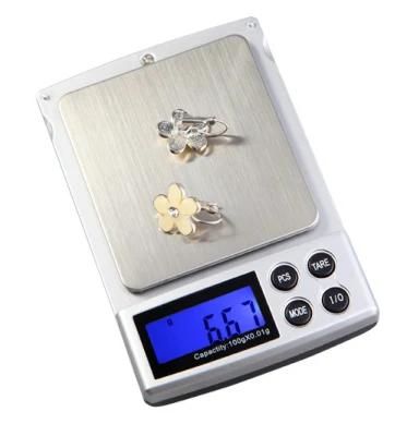 Mini 100g 500g 1kg/0.1g 0.01g Precision LCD Display High Quality Electronic Jewelry Balance Gold Diamond Weight Pocket Scale