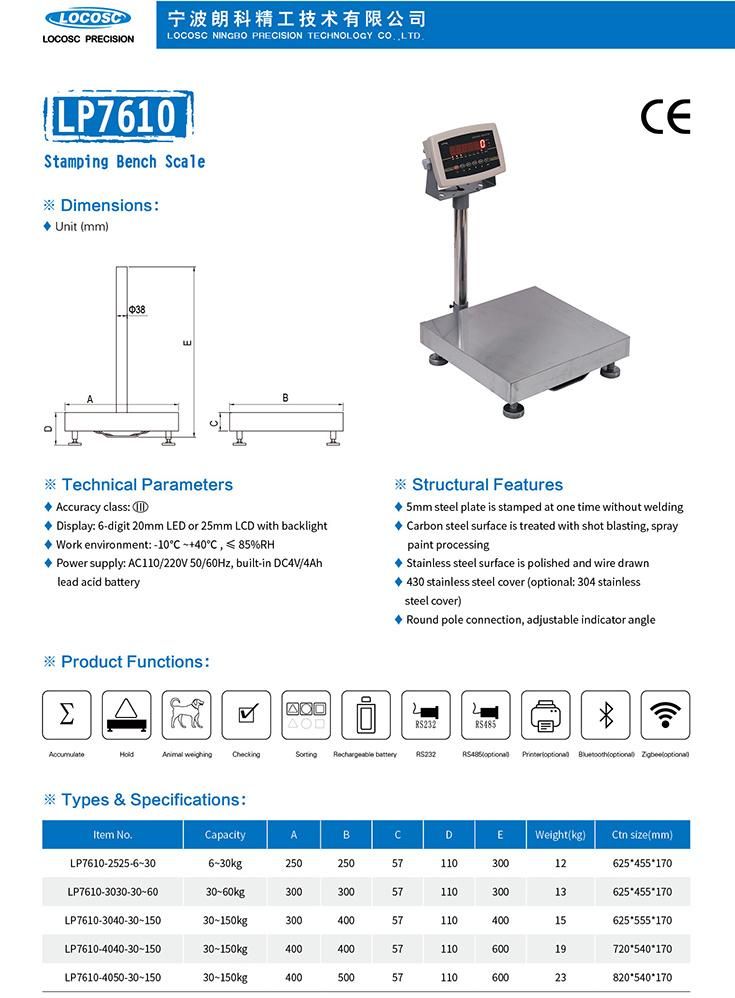 High Accuracy 10 Ton Stainless Steel Automatic Digital Weighing Scale