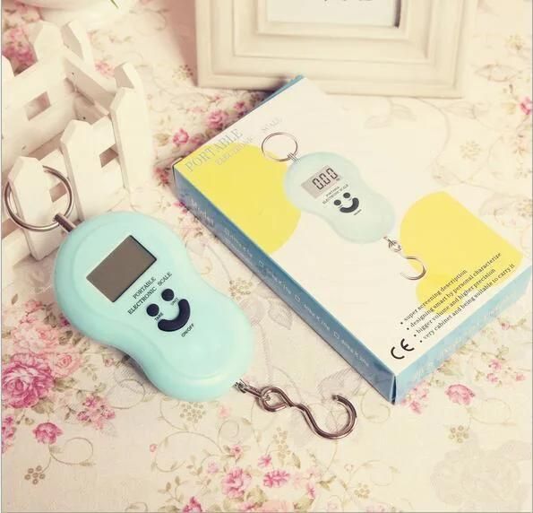 Portable Hang Luggage Scale 50kgs with Hook, Blue Light