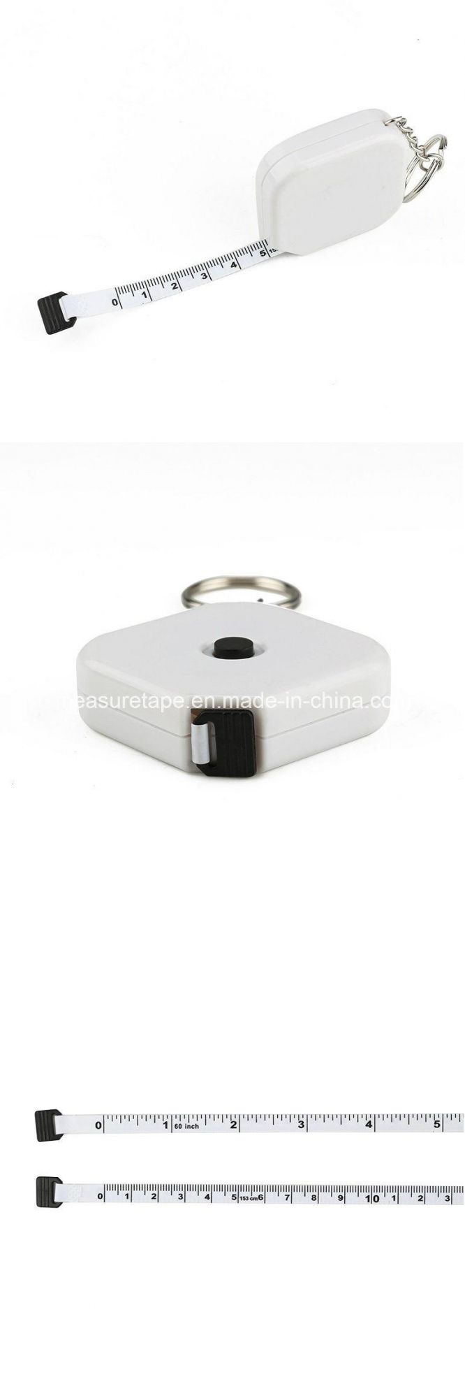 OEM White 60 Inch Custom Printed Logo Square Mini Measure Tape