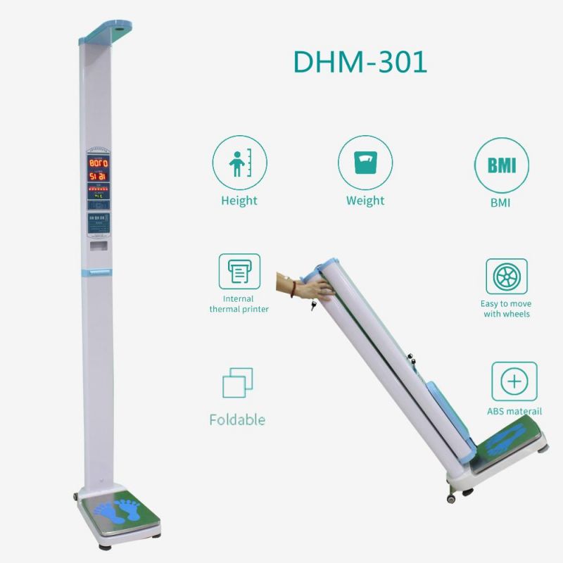 500kg Electronic Foldable BMI Height Weight Balance Health Checkup Machine for Pharmacy