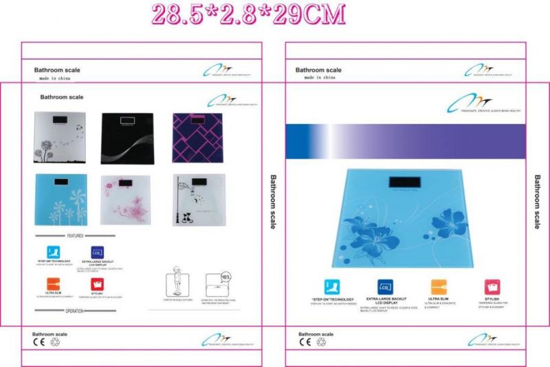 Hot Sell LCD Display with Backlit OEM Pattern Digital Bathroom Scale