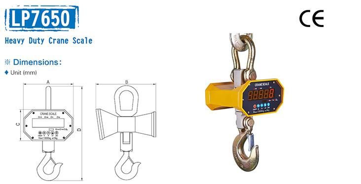 Ce Electronic Weighing Ocs Digital Hanging Big Crane Scale 5t