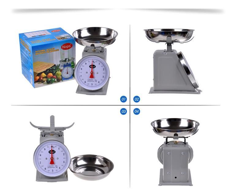 Factory Supply 5kg 10kg 20kg Spring Scale with Steel Pan for Kitchen
