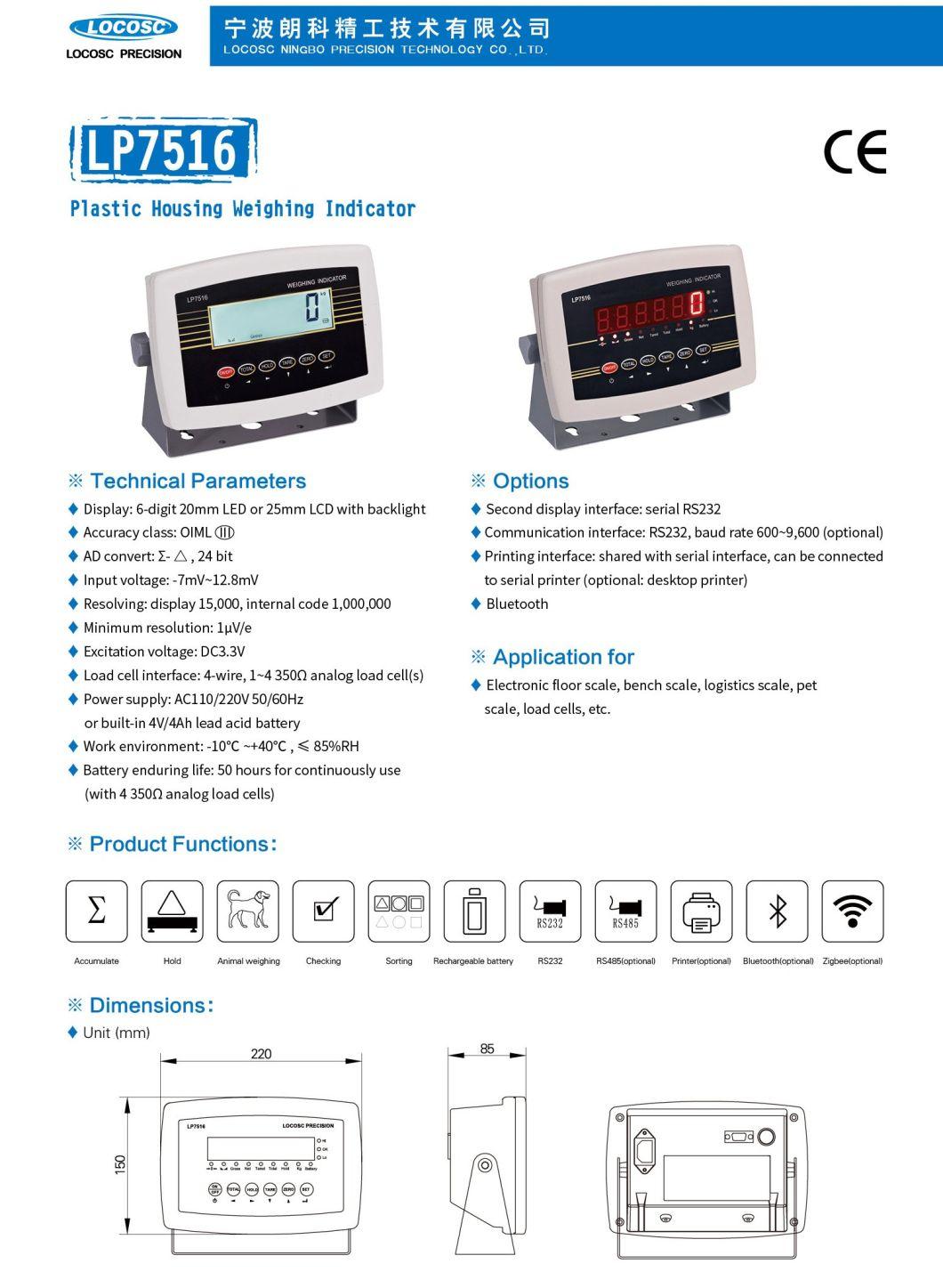 OIML Ntep 7553 Digital LED LCD Weighing Scale Indicator and Printer