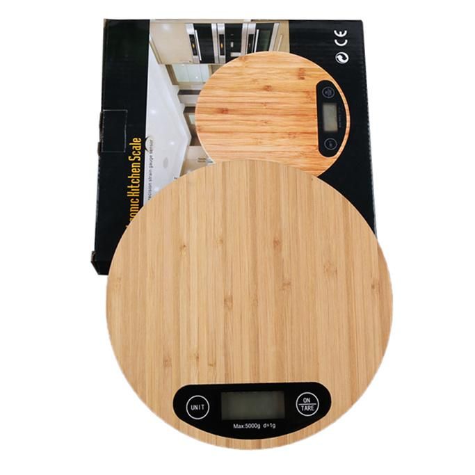 Amazon Online Kitchen Accessories Baking Equipment LCD Display Digital Table Food Bamboo Kitchen Scale