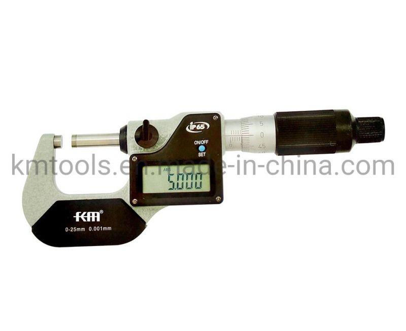 0-25mm Digital Outside Micrometer Large LCD Display for 0.001mm Resolution