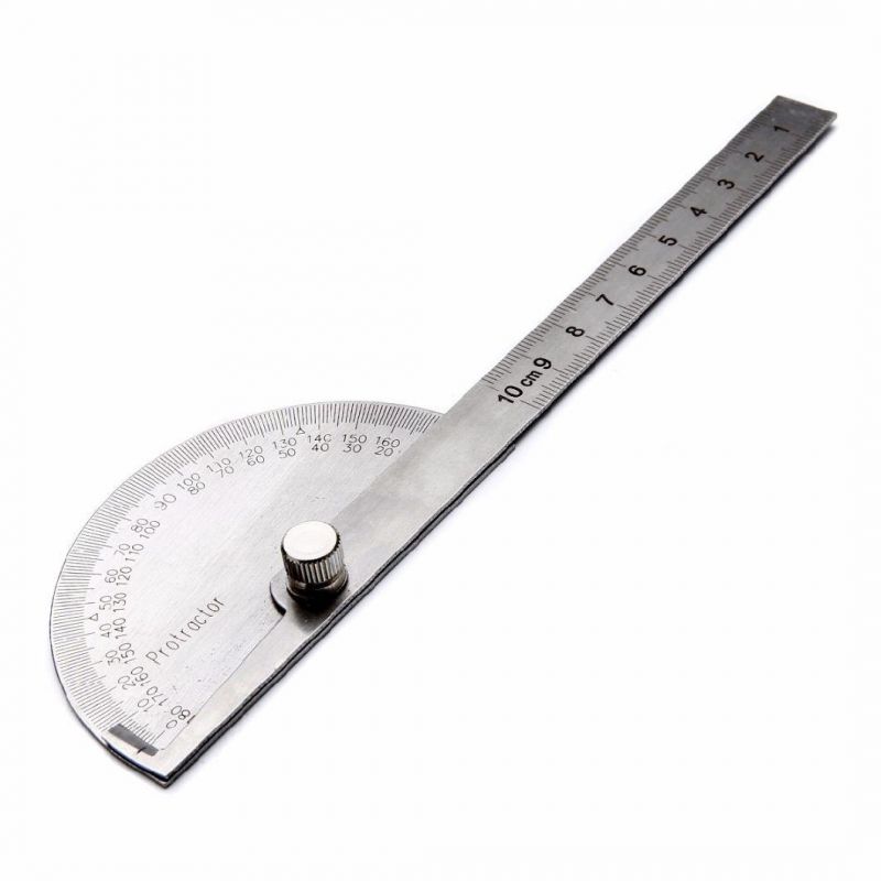 1PC 180 Degree Protractor Angle Ruler Stainless Steel Measuring Tool 198X53X14mm for Woodworking