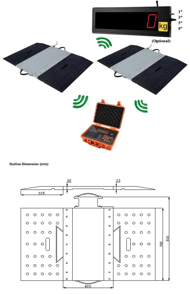 Wireless Portable Axle Wheel Weighing Scale