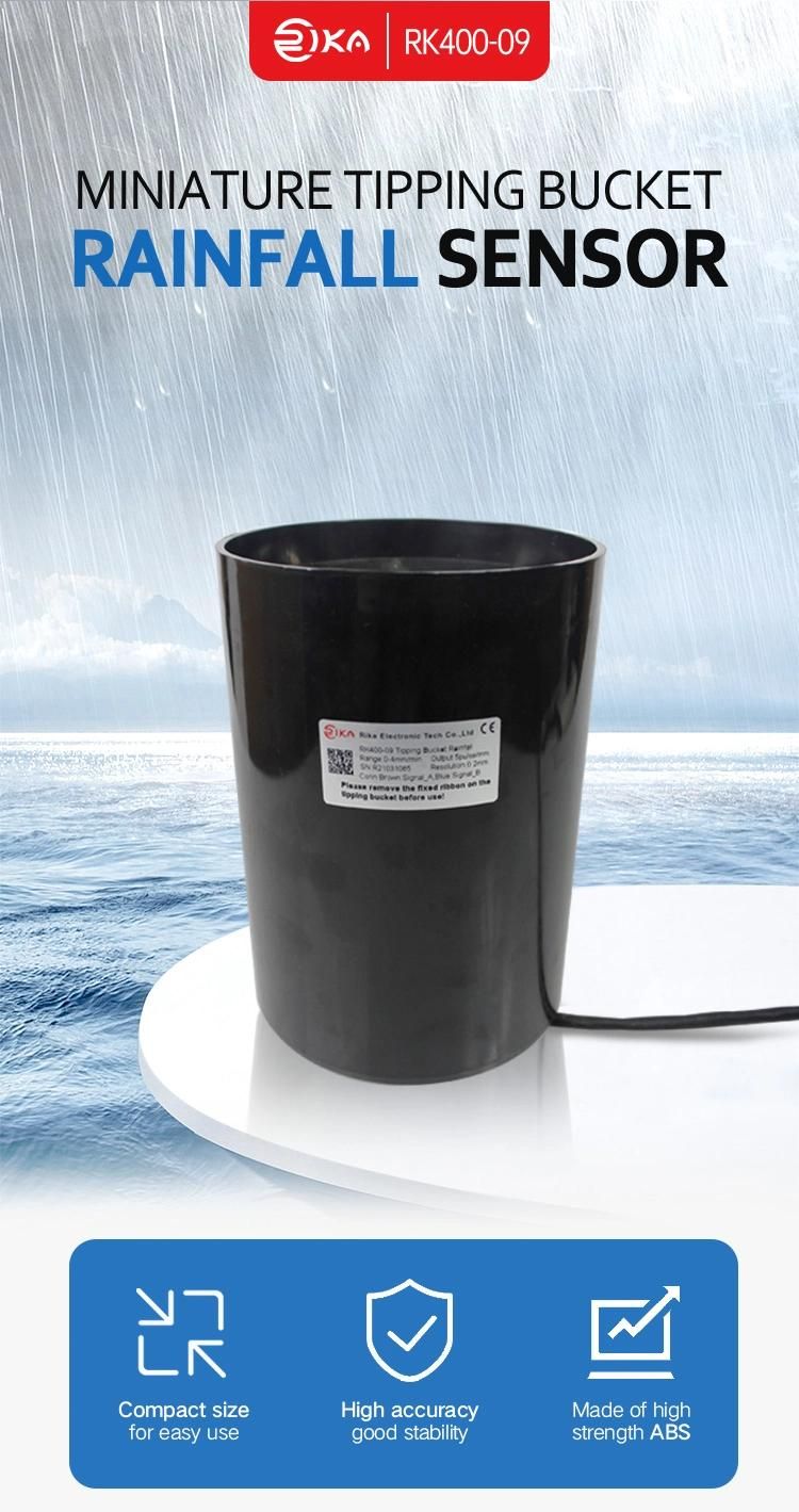 Rk400-09 Cheap Price Reed Switch Pulses Output Electronic Mini Tipping Bucket Rain Gauge Rainfall Meter