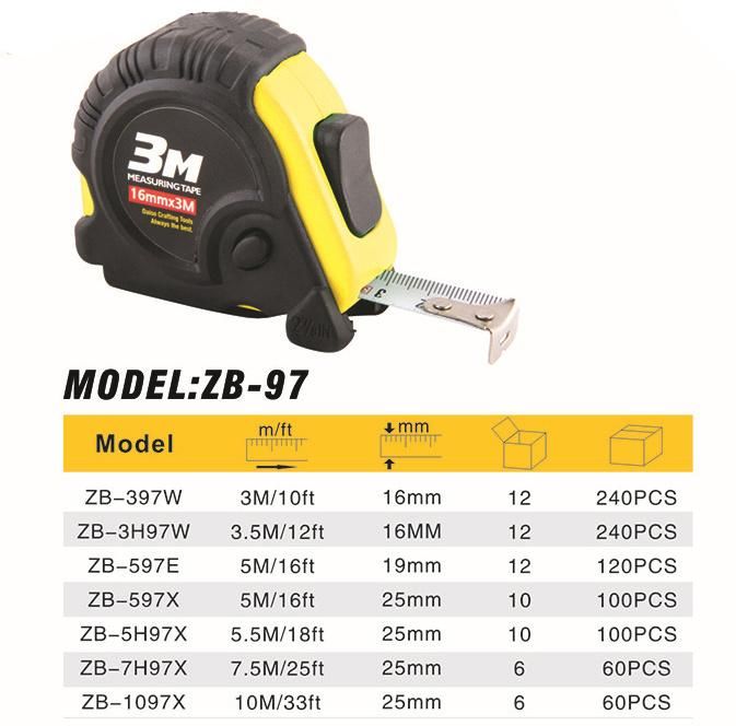 3m 5m ABS Automatic Button Precision Steel Tape Measure