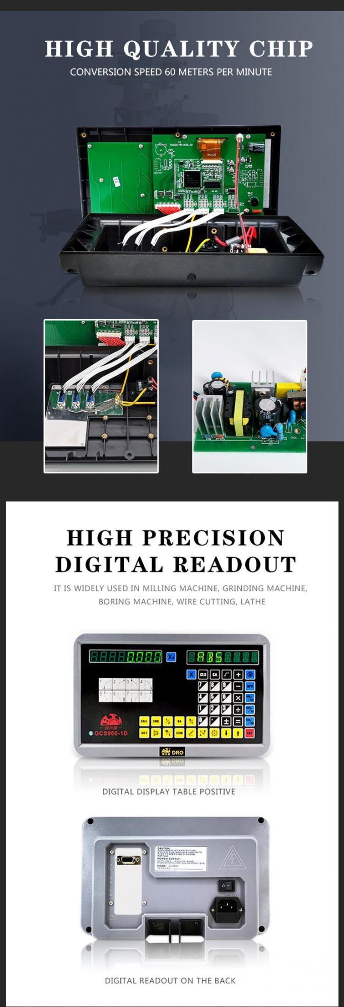 Single Axis Digital Readout Display with Linear Scale Sensor
