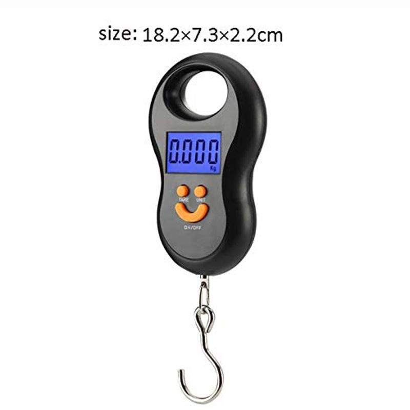 Portable Mini Digital Handheld Scale 50kg 10g Fish Hook Hanging Scale Electronic Weighing Luggage Scale LED Display Balance Scale