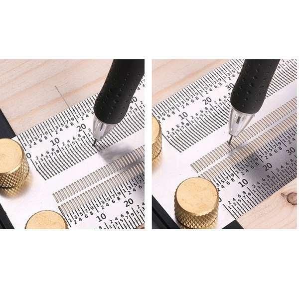 Scale T-Hole Ruler Woodworking Scribing Mark Line Gauge Hole Ruler Scribing Ruler Woodworking Backing Ruler