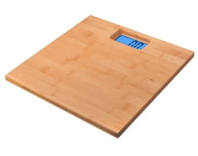 Digital Bathroom Scale with Bamboo Platform for Body Weighing