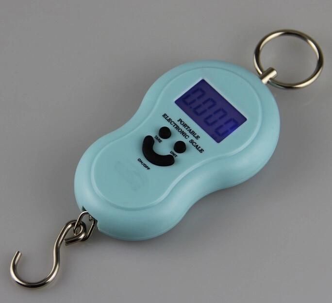 Smiling Face Portable Hanging Fishing Scale Luggage Scale for Travel 50kg