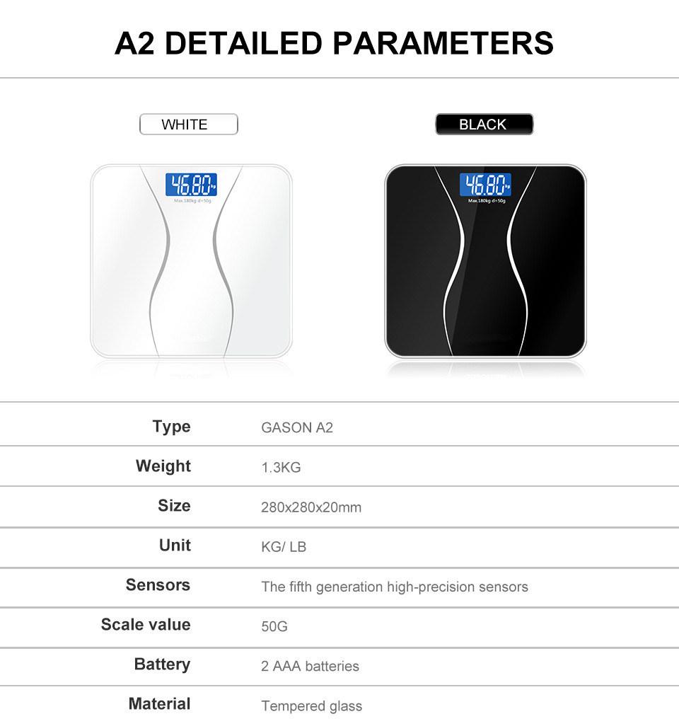 High Precision 180kg Digital Bathroom Scale Body Fat Scale