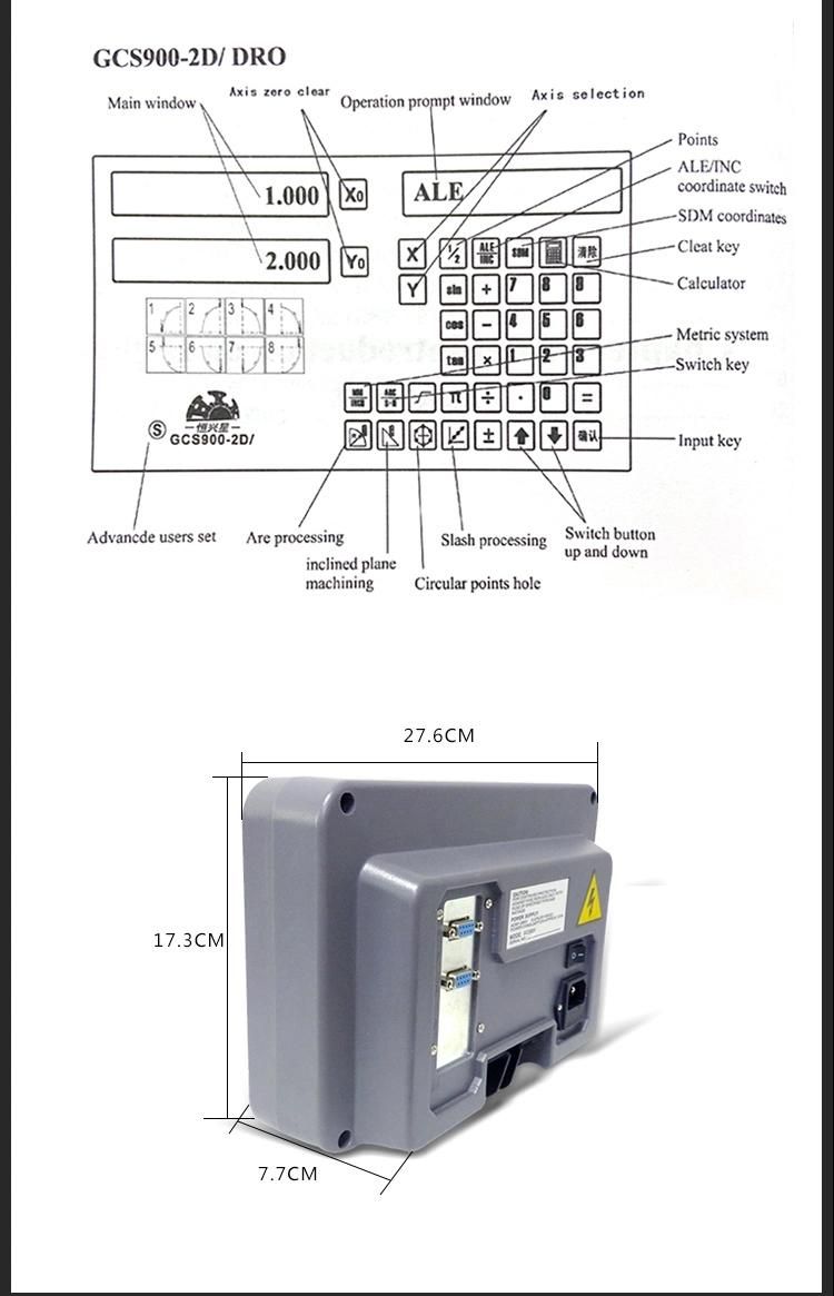 2 Axis Digital Readout Dro for Lathe and EDM Machine