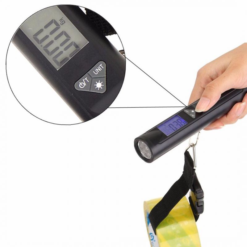 Portable Digital Weighing Scale Luggage Scale LED Torch