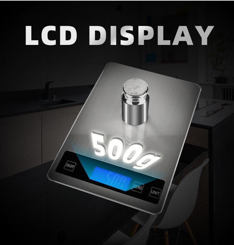 Kitchen Scale 5kg 10kg 15kg Home Use with Tempered Glass