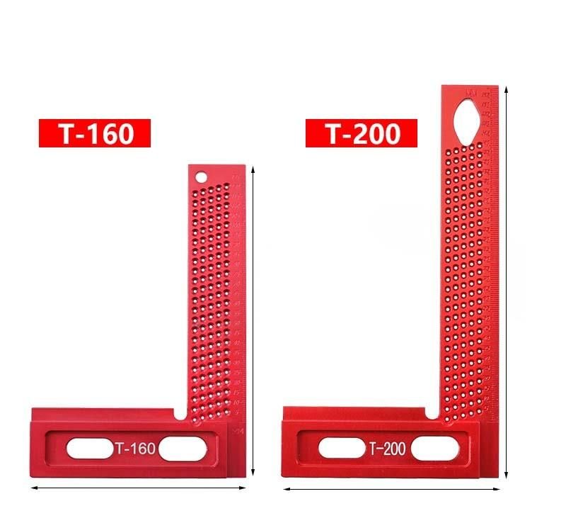 Woodworking Multi-Function Right Angle Ruler 7075 Aluminum Alloy Scribing Ruler L Angle Ruler Hole Ruler Woodworking Tools