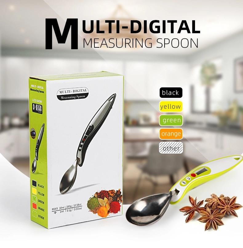 Electronic Food Scales Digital Kitchen Weighing Spoon Scale with Stainless Steel Scoop