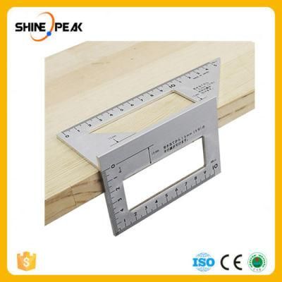 Aluminum Alloy Woodworking Multifunctional Square 45 Degrees 90 Degrees Gauge Angle Protractor Over The Ruler