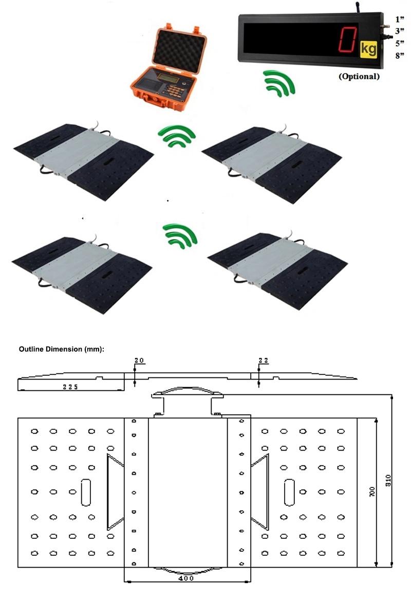 Wireless Portable Wheel Weighing Truck Axle Scale