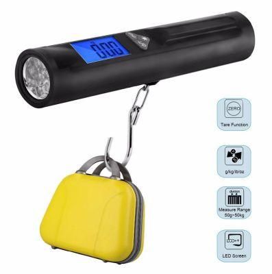 Durable LCD Electronic 8PCS LEDs Torch 50kg Hand Hanging Scale