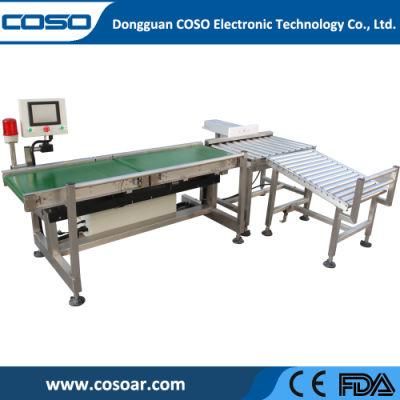 Food Grade Package Conveyor Touch Screen Check Weigher with Pusher Rejector