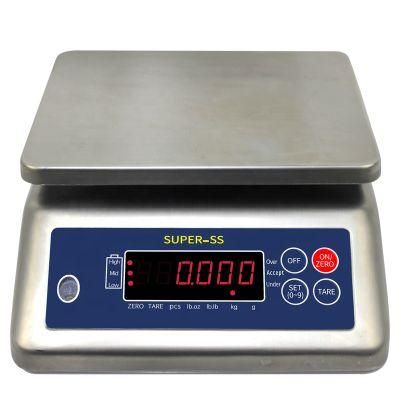 3/6/15/30kg IP68 Electronic Weighing Scale Platform Scale Waterproof LCD Display