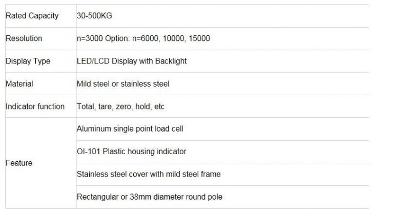 Stainless Steel Price Indicator Carbon Steel Frame Platform Scale Bench Scale