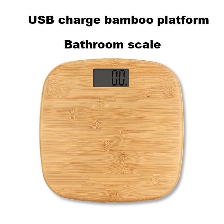 USB Charge Eco-Friendly Bamboo Body Scale