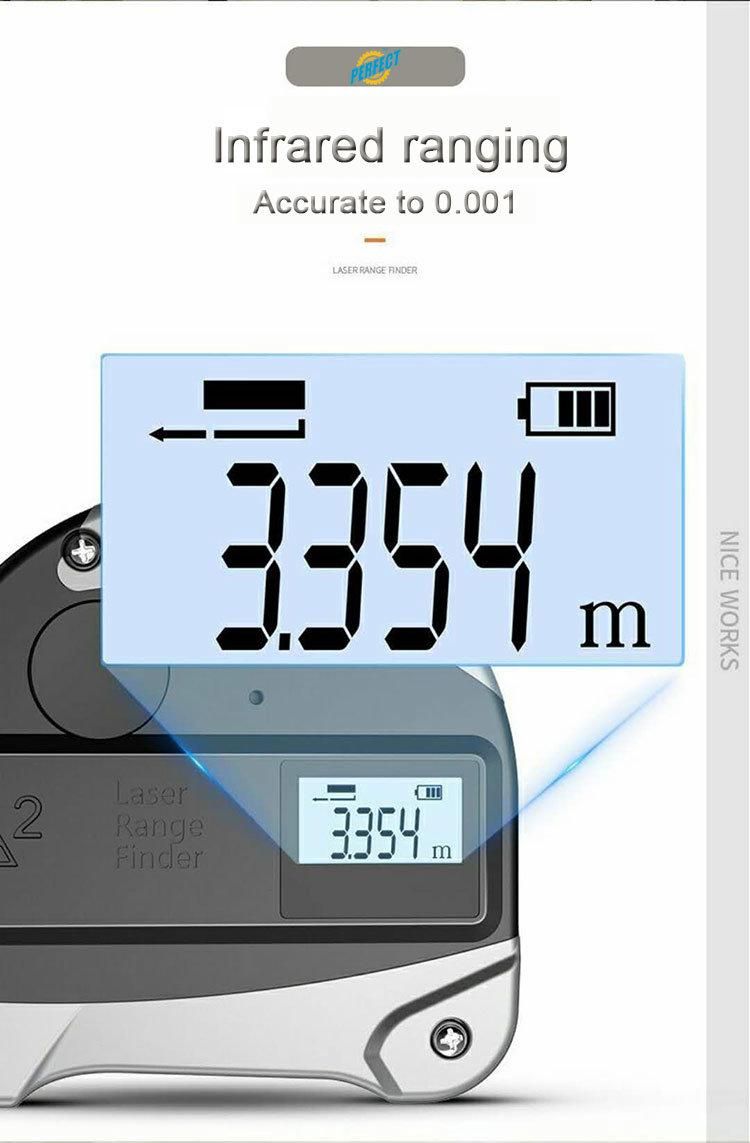 2 in 1 40m Laser Tape Measure Digital Meter